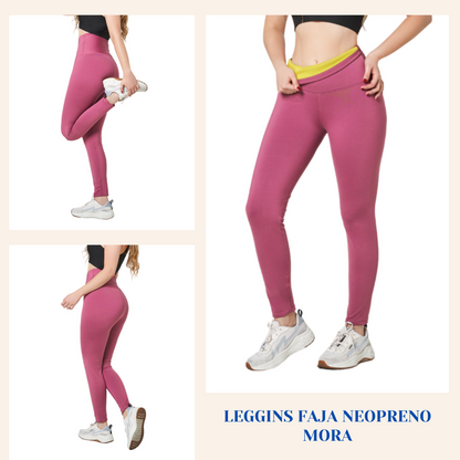 🔥LEGGINS TRIPLE FUNCIÓN CON FAJA REDUCTORA Y LEVANTA COLA ELABORADO EN NEOPRENO PARA SUDAR Y EN TELA EN SUPLEX