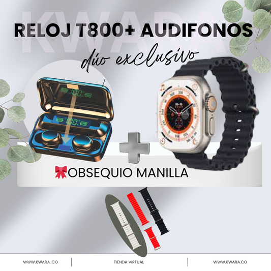 RELOJ T800 ULTRA  SMARTWATCH + AUDIFONOS  Y MANILLA TOTALMENTE GRATIS